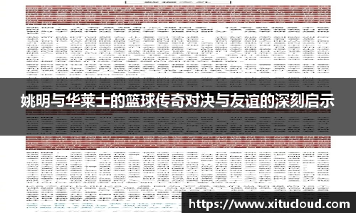 姚明与华莱士的篮球传奇对决与友谊的深刻启示